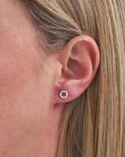 Orecchini a perno - Silvery Circle