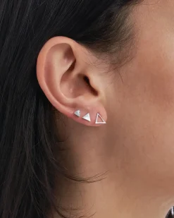 Orecchini a perno - Silver Triangle Trio