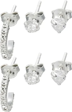 Orecchini a perno - Triple Silver