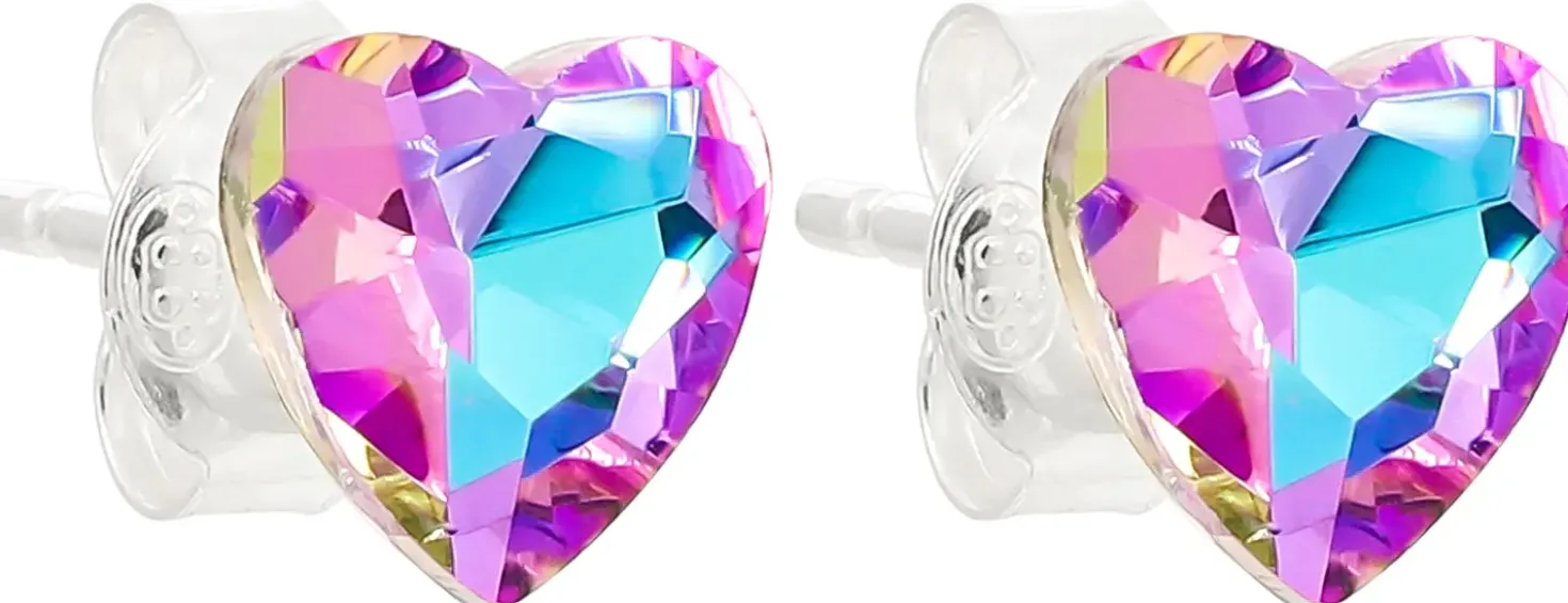 Orecchini a perno - Violet Hearts