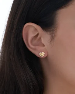 Orecchini a perno - Zirconia Hearts