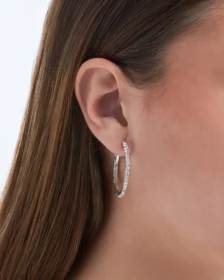 Orecchini creoli - Silver Sourrounding