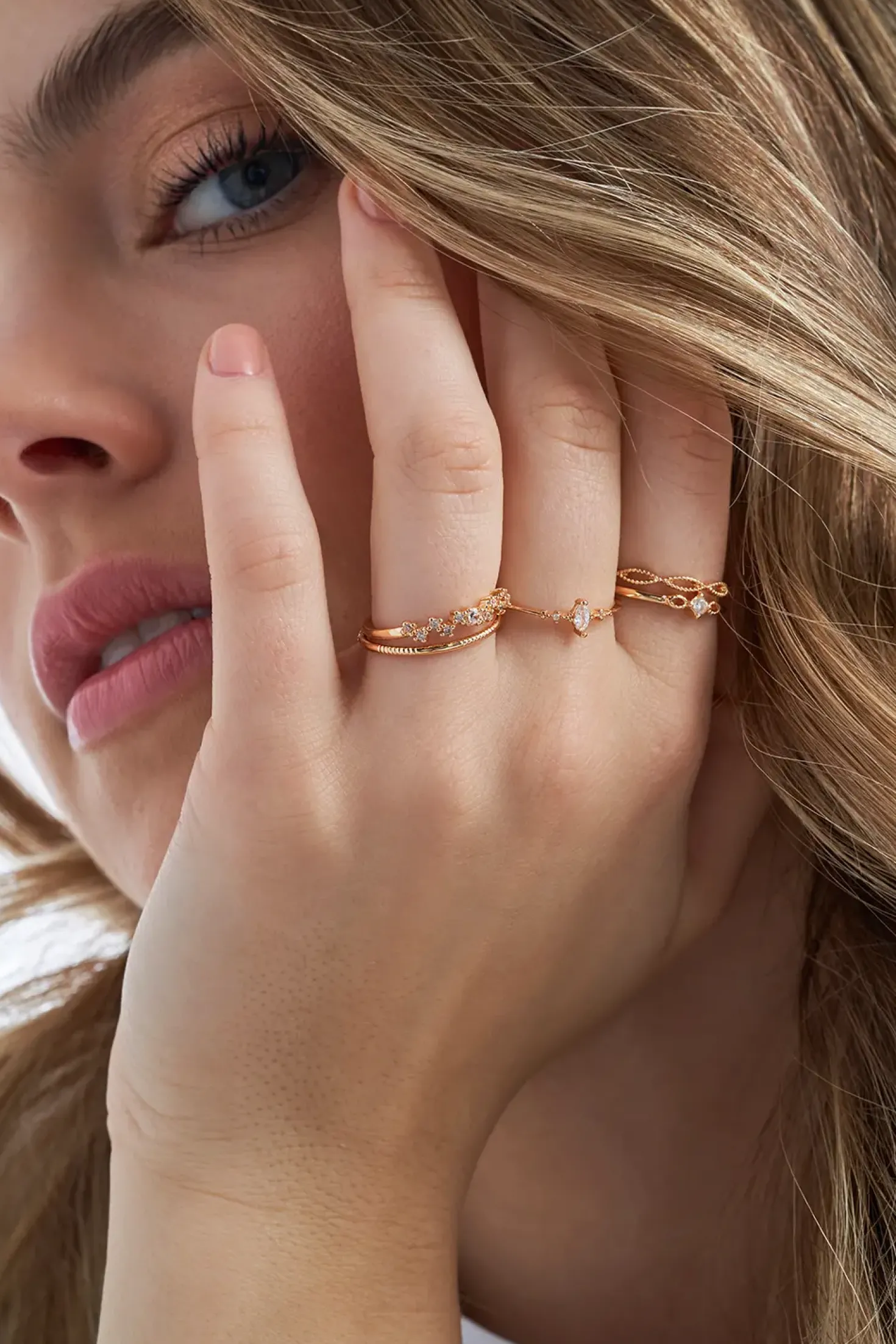 Set di anelli - Golden Sparkles