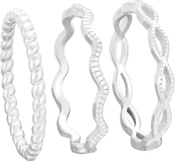 Set di anelli - Silver Waves