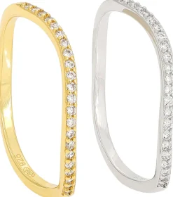 Set di anelli - Wave Duo