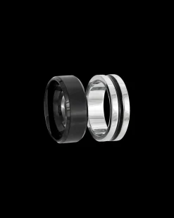 Set di anelli da uomo - Steel Black