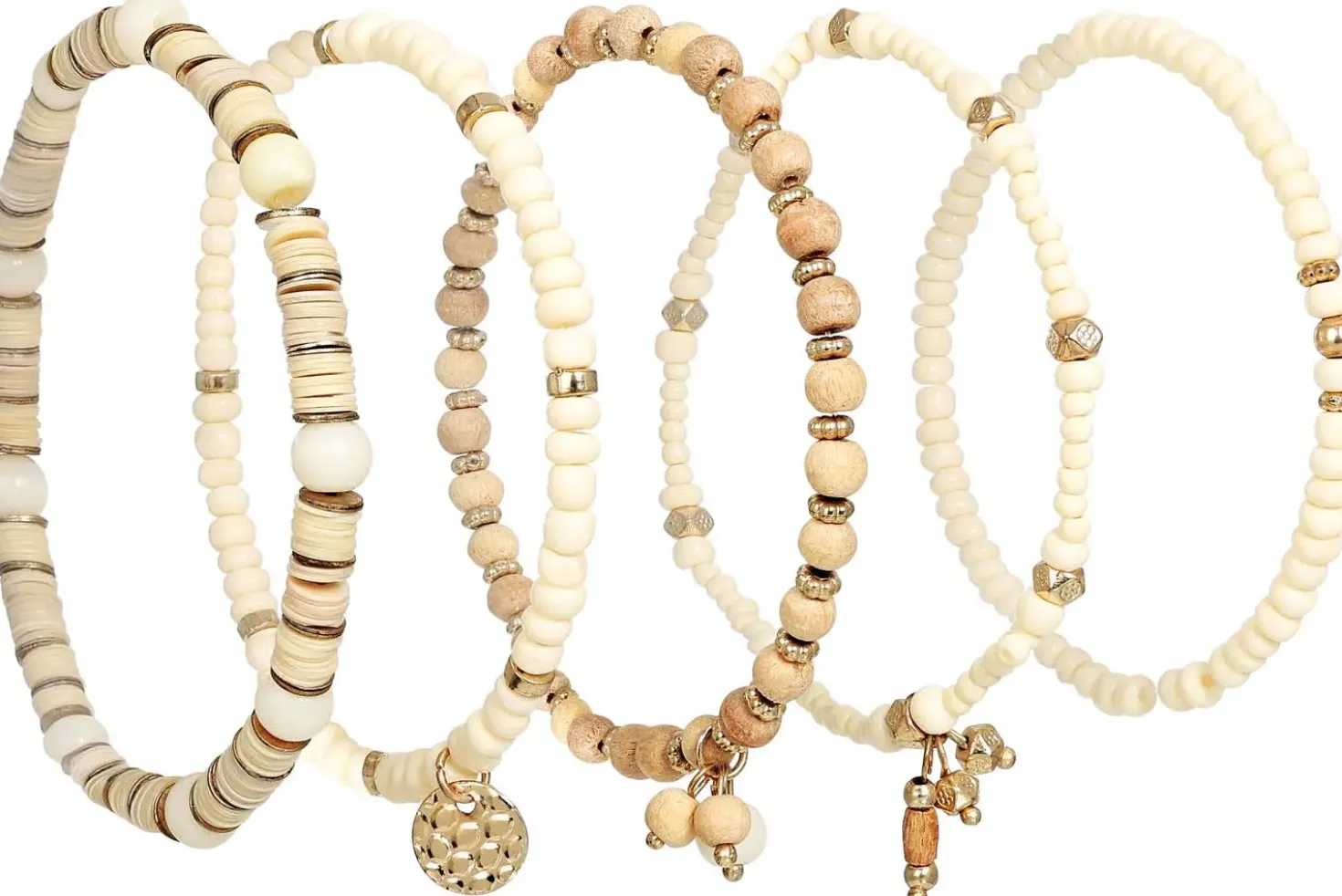 Set di braccialetti - Beige Summer
