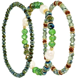 Set di braccialetti - Green Pearls