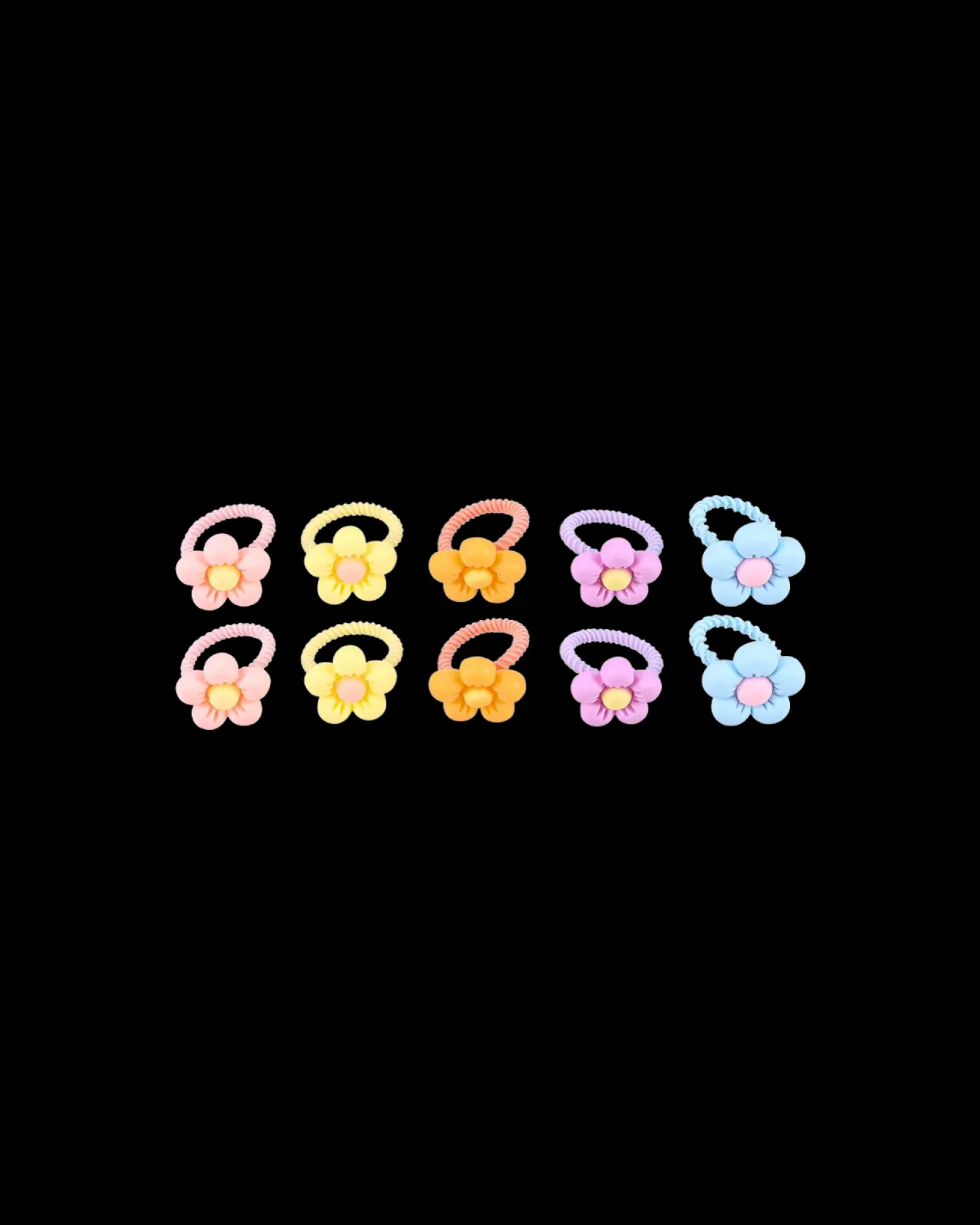 Set di elastici per capelli per bambini - Happy Flowers