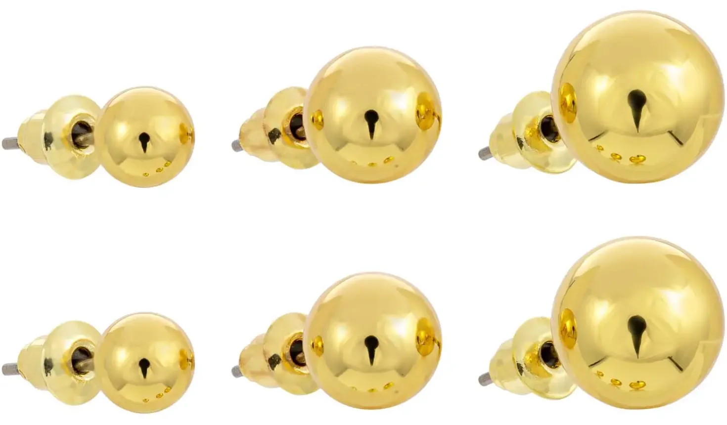 Set di orecchini a perno - Golden Balls