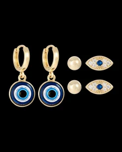 Set di orecchini a perno - Evil Eye