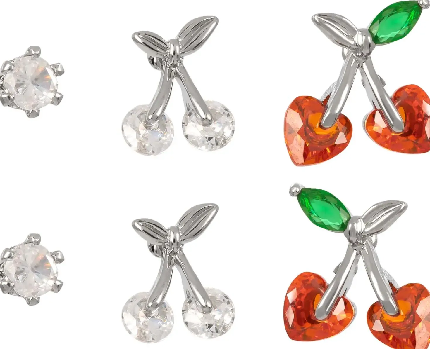 Set di orecchini a perno - Springtime Cherries