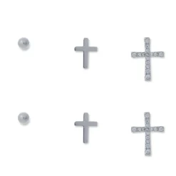 Set di orecchini a perno - Cross Shimmer