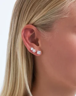 Set di orecchini a perno - Zirconia Trio
