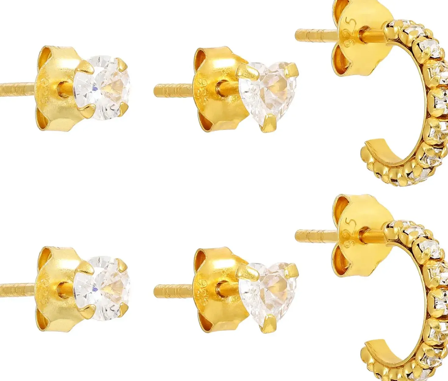 Set di orecchini a perno - Iced Gold