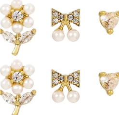 Set di orecchini a perno - Golden Flower