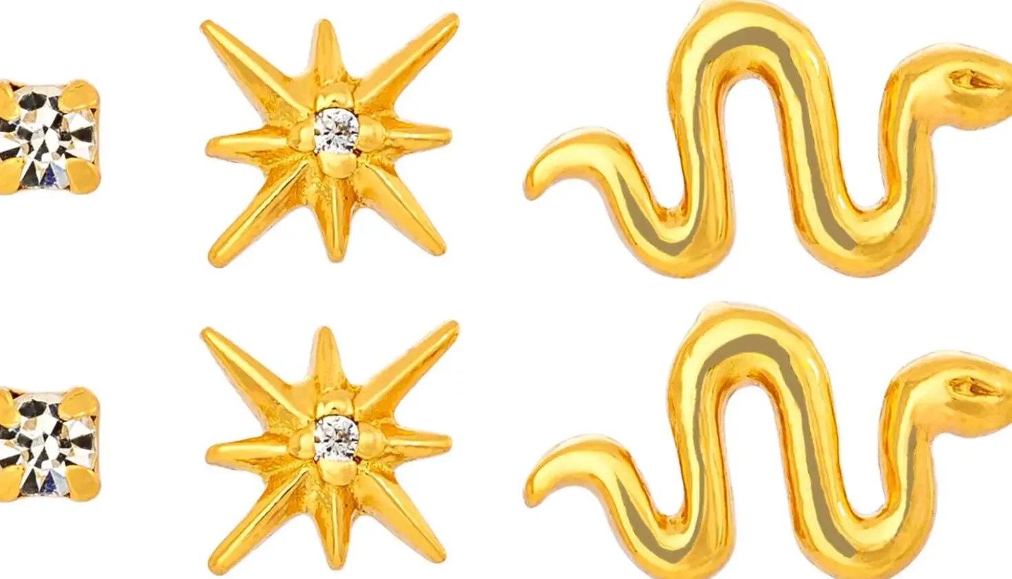 Set di orecchini a perno - Sparkling Stars
