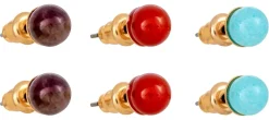 Set di orecchini a perno - Gemstone Trio