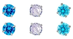 Set di orecchini a perno - Blue Shine