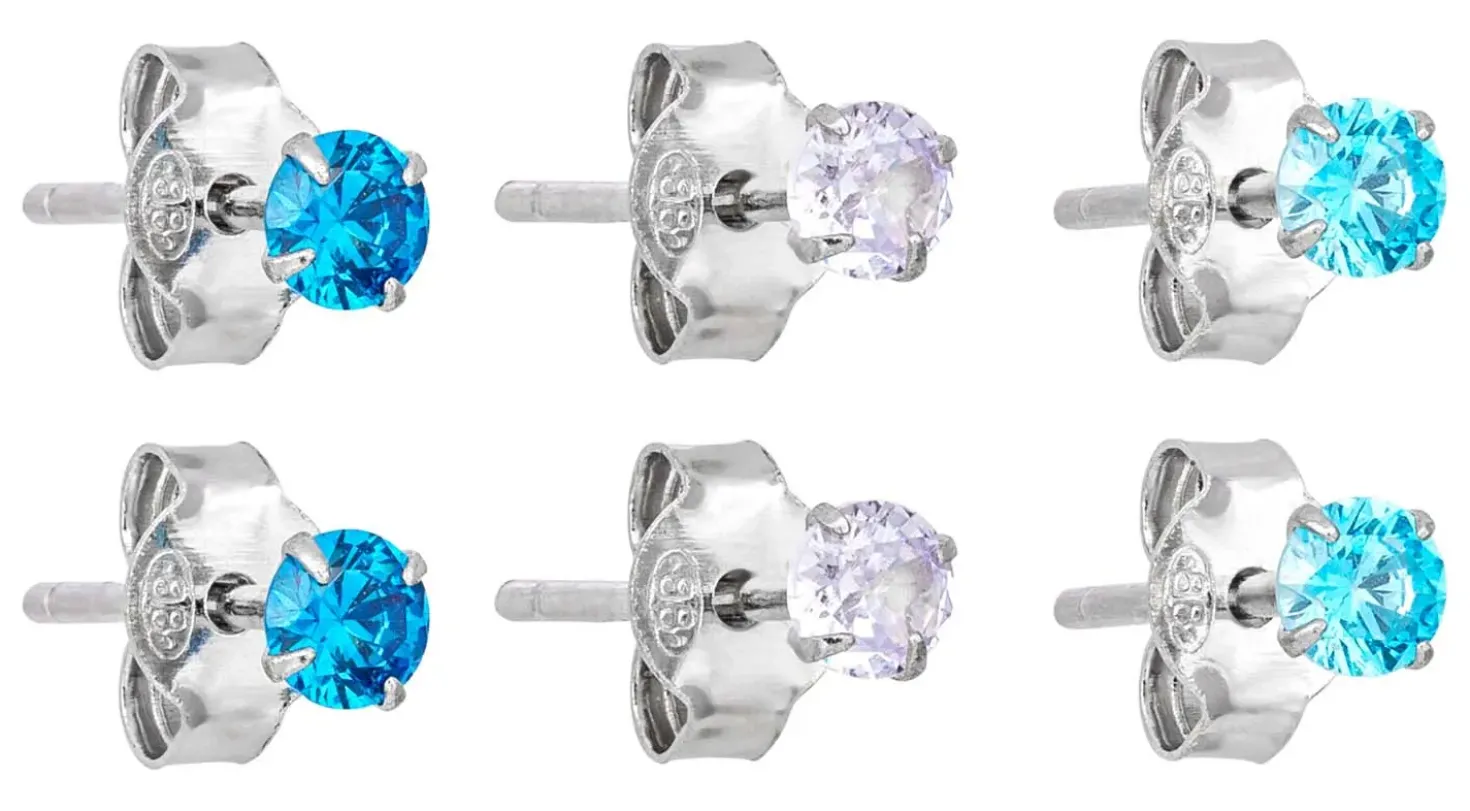 Set di orecchini a perno - Blue Shine