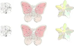 Set orecchini a perno - Pink Butterfly