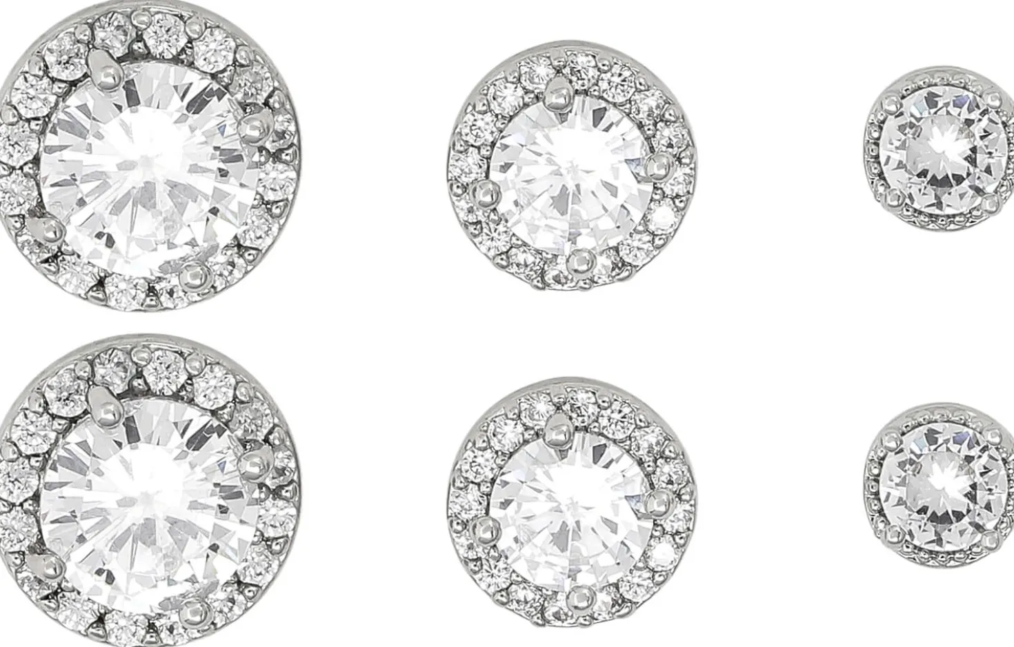 Set orecchini a perno - Round Shine